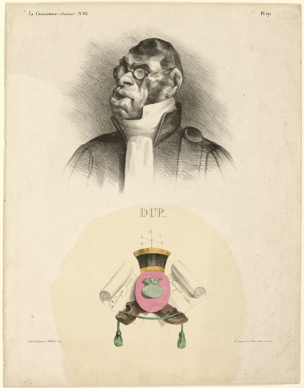 DUP..., piatto 171 di Cartooning Celebrities da Honoré Victorin Daumier