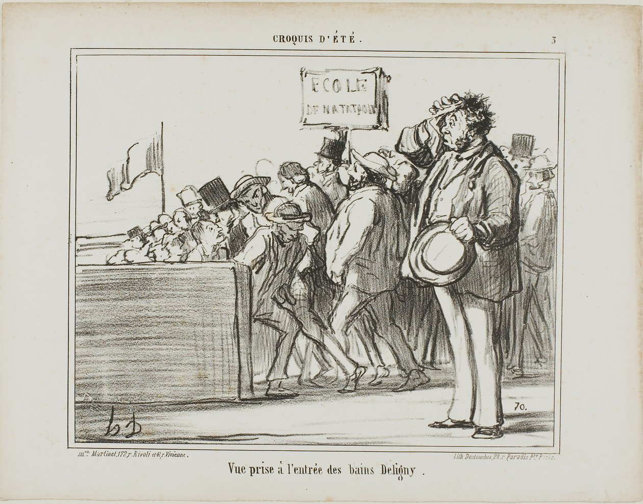 Ingresso dei bagni pubblici di Deligny, tavola 3 da Croquis D