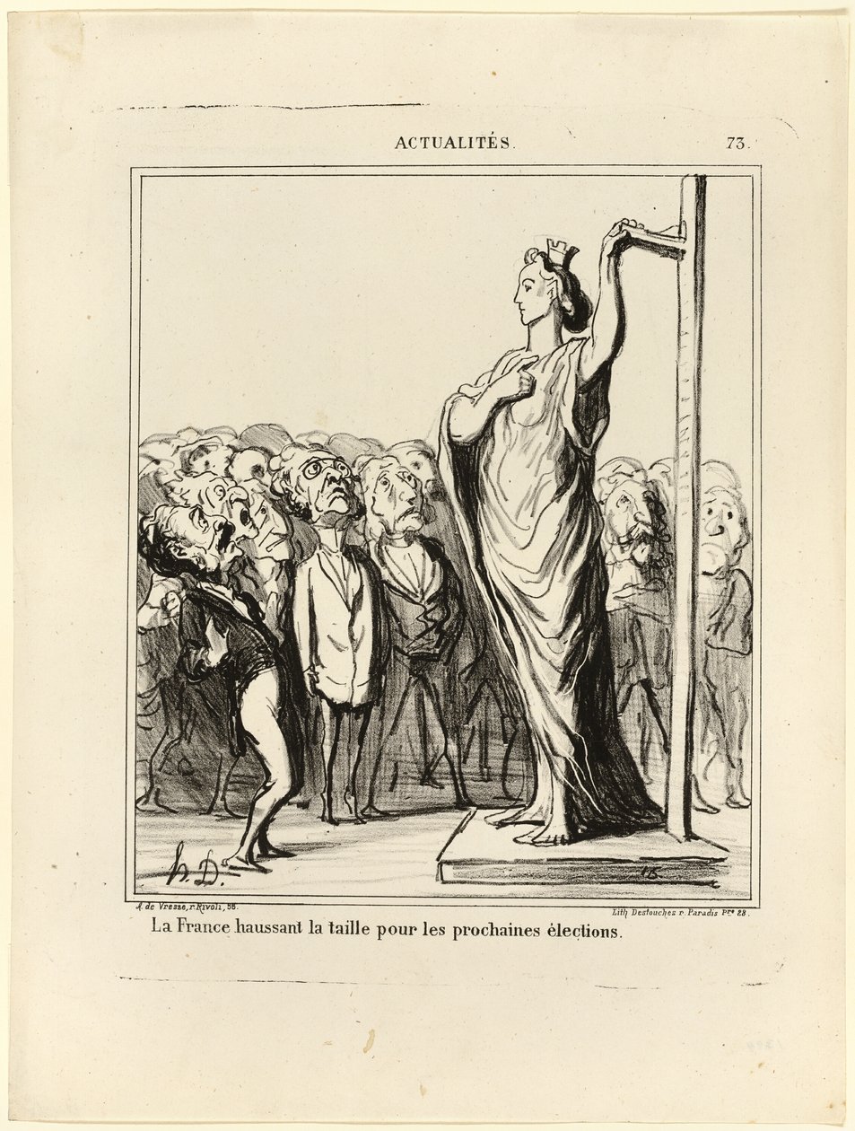 La Francia si prepara a far passare i suoi candidati sotto la misura degli standard, piatto 73 da Actualités da Honoré Victorin Daumier