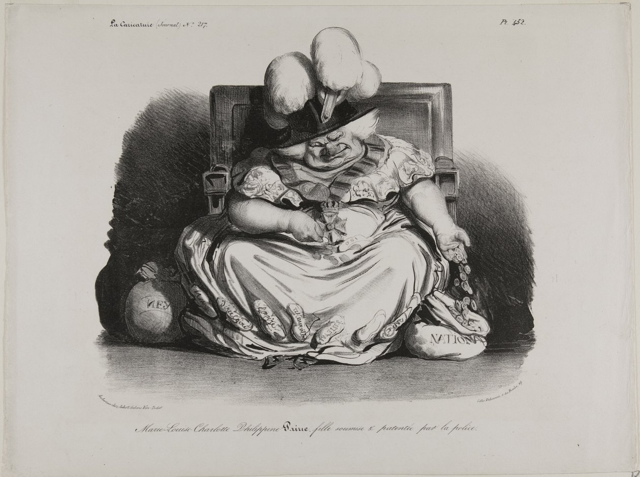 Marie Louise Charlotte Philippine Pairie, prostituta, licenza della polizia da Honoré Victorin Daumier