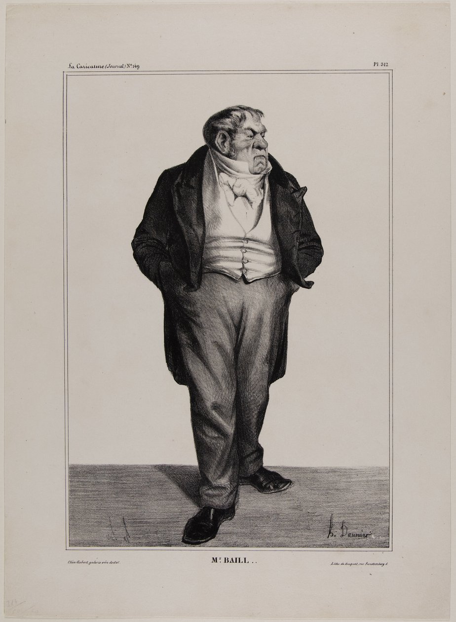 Mr. Baill..., piatto 312 di Cartooning Celebrities da Honoré Victorin Daumier