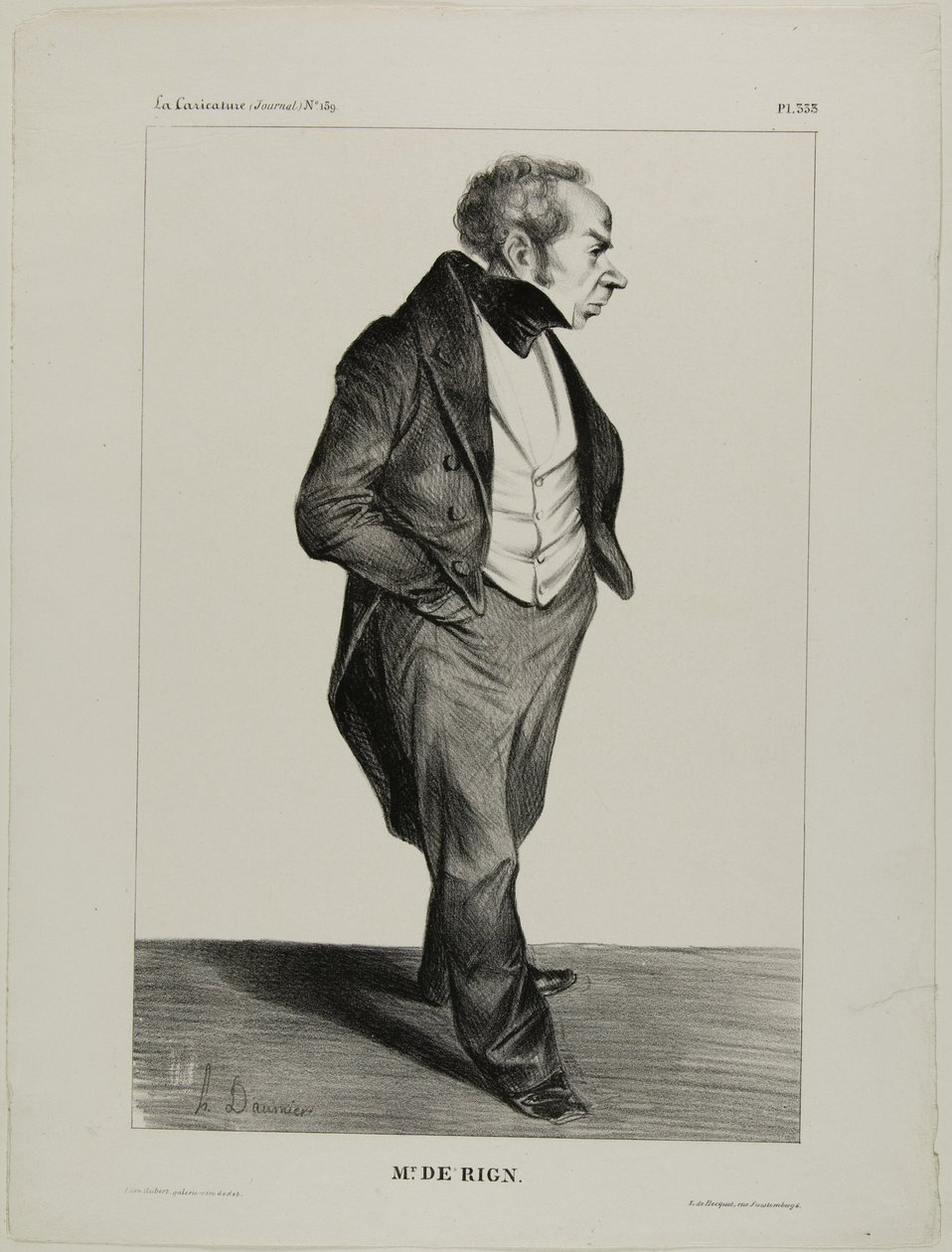 Mr. De Rign, piatto 333 di Cartooning Celebrities da Honoré Victorin Daumier