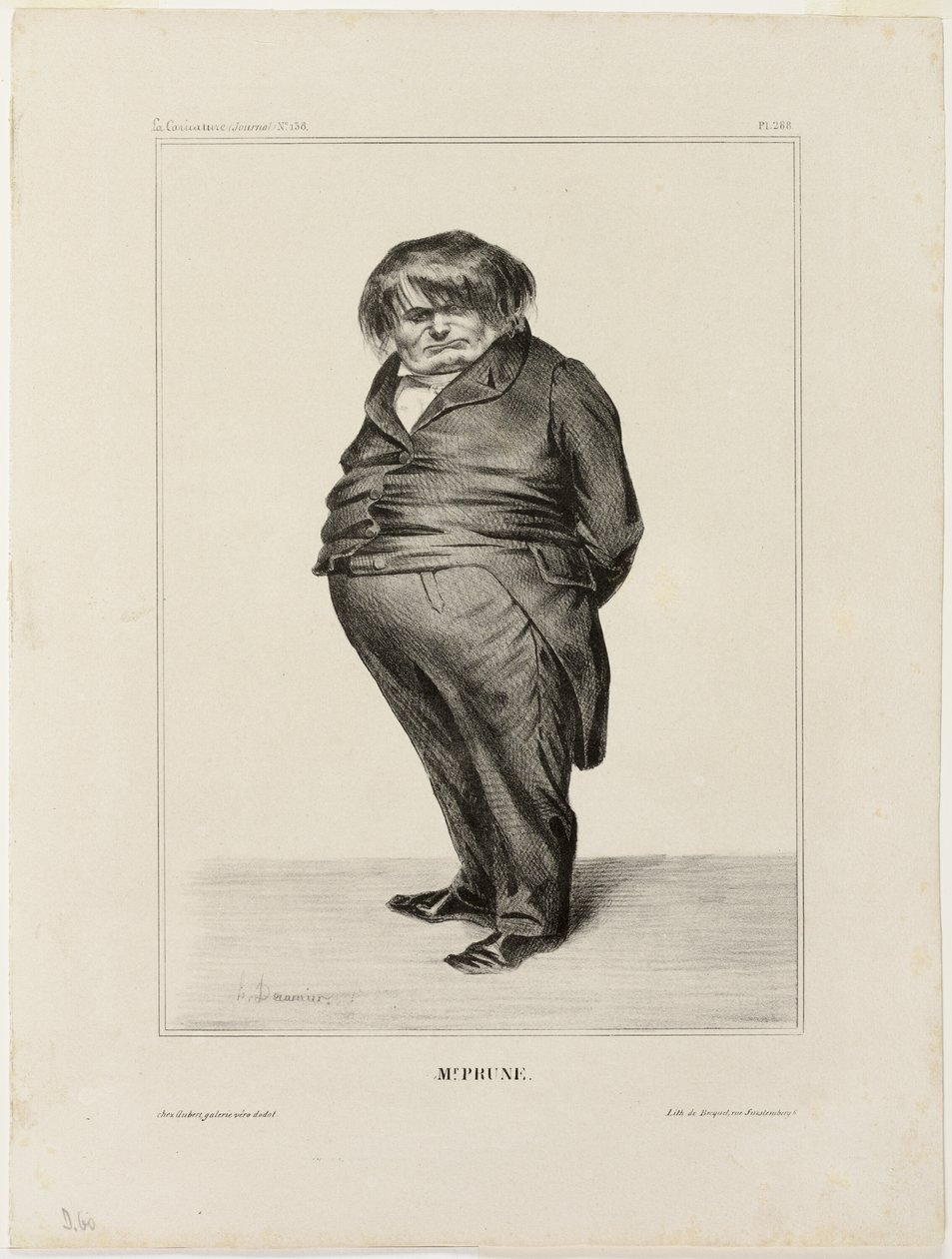 Il signor Prune, tavola 288 di Célébrités de la Caricature da Honoré Victorin Daumier