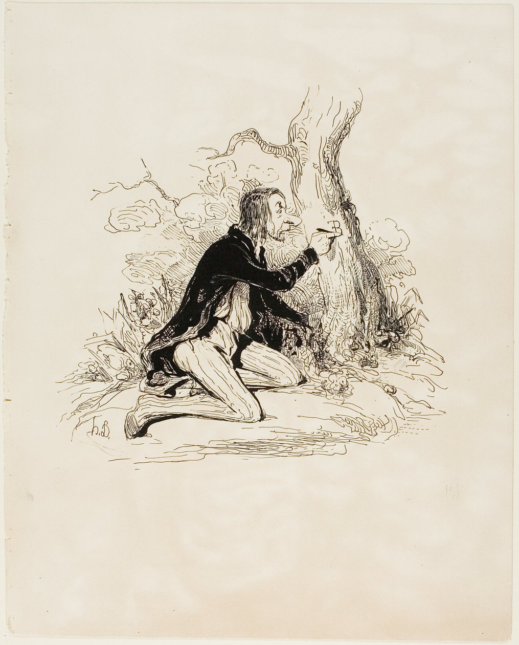 Povero giovane! Ancora una lettera e la sua situazione morale diventerà perfettamente chiara, tavola 1 da Sentimens Et Passionsa da Honoré Victorin Daumier