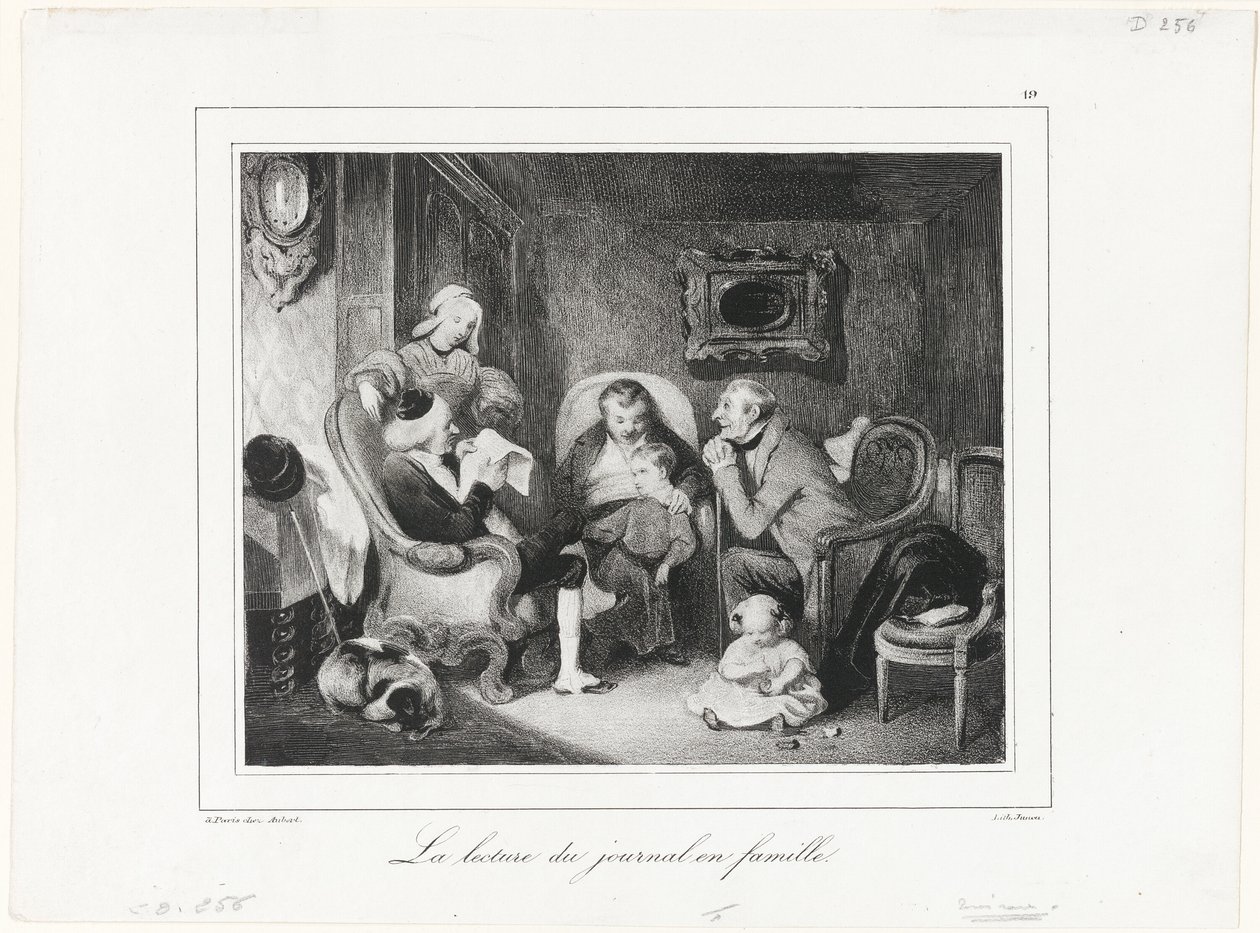 Lettura del giornale in famiglia da Honoré Victorin Daumier