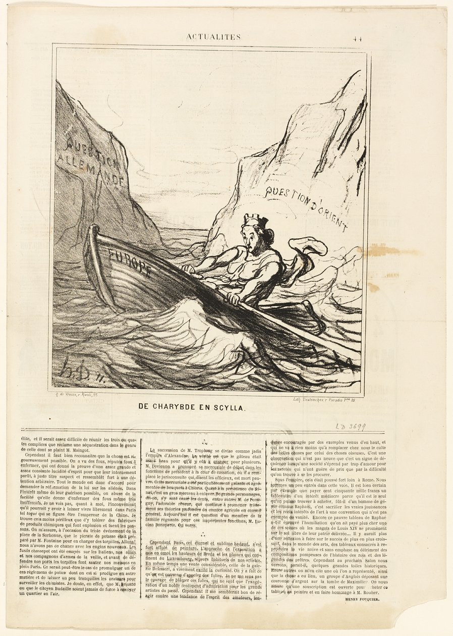 Scilla e Cariddi, tavola 44 da Actualités da Honoré Victorin Daumier