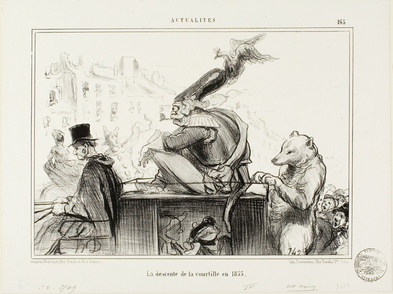 La discesa di Courtille nel 1855, tavola 165 di Actualités da Honoré Victorin Daumier