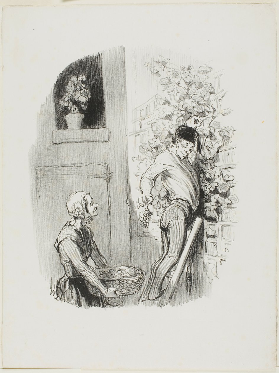 Il raccoglitore di uva, da Les Bons Bourgeois da Honoré Victorin Daumier