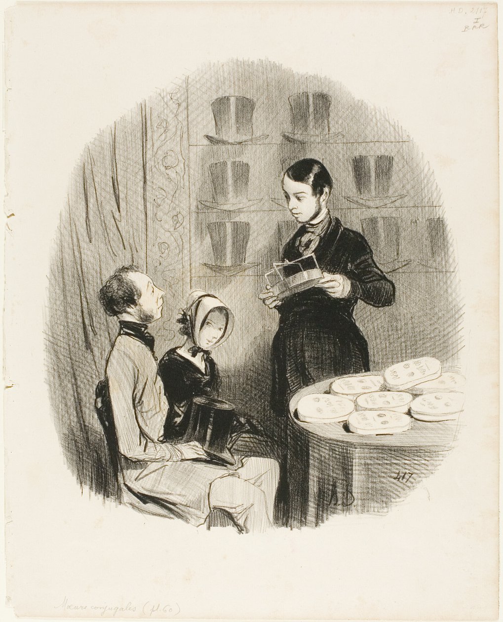 Il Jayotype. "Mr. Jay: Il signore è sposato - Il signore: Certamente, ma come diavolo fa a saperlo - Mr. Jay: Oh, il fatto che questo strumento è perfetto, che nessuna curva della testa, nessun bernoccolo sulla fronte può sfuggirgli. - Il signore: Come da Honoré Victorin Daumier