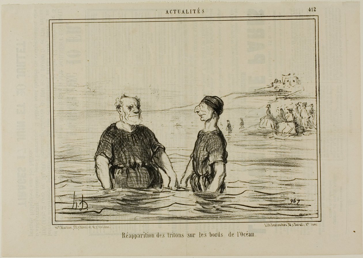 La ricomparsa dei Tritoni del mare, tavola 412 di Actualités da Honoré Victorin Daumier