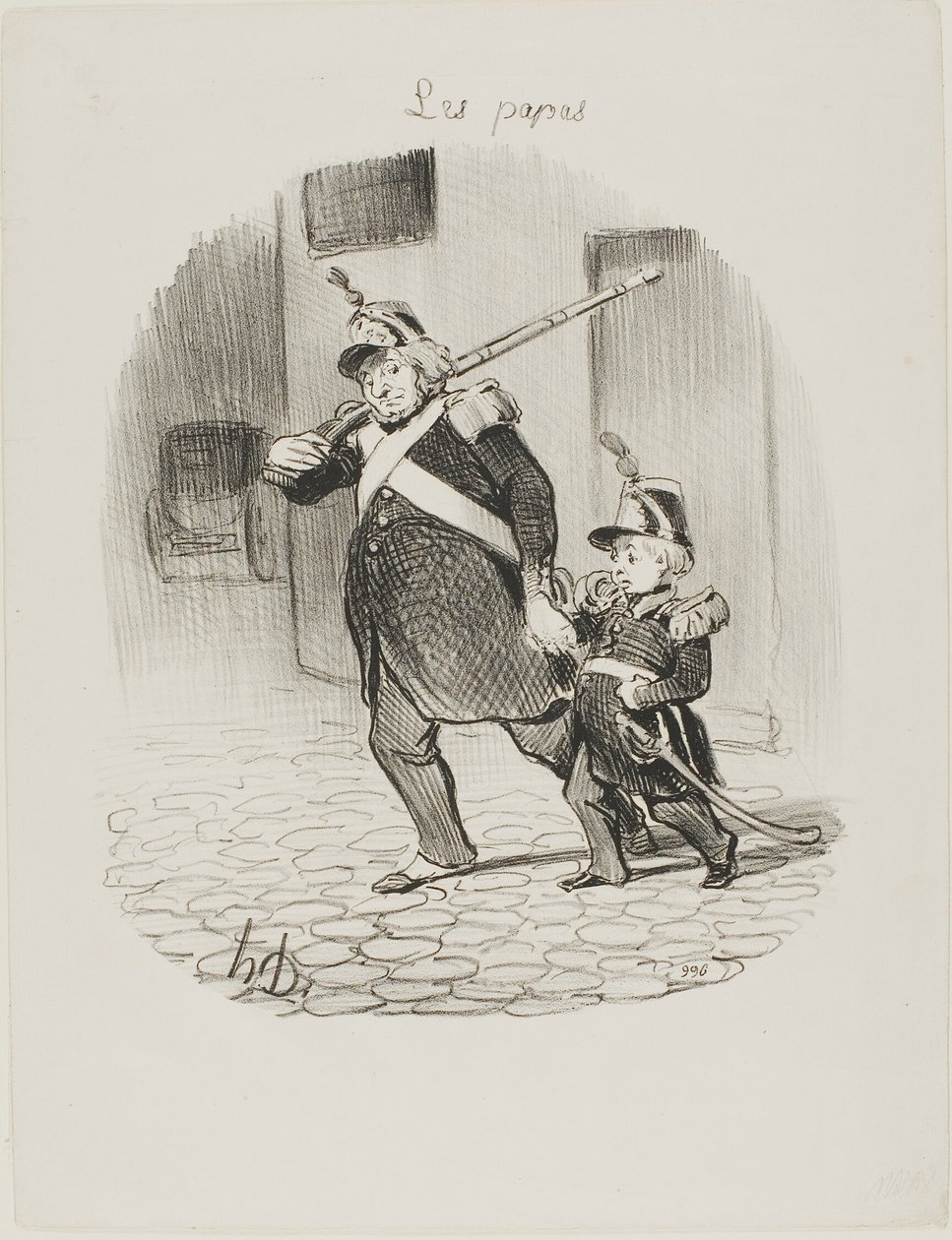 Il giorno della grande parata, tavola 6 di Les Papas da Honoré Victorin Daumier