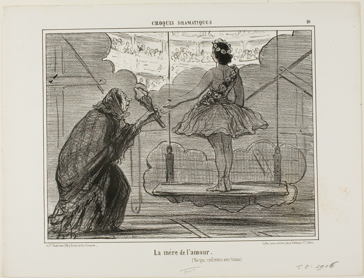 La madre di Eros (da non confondere con Venere), tavola 10 da Croquis Dramatiques da Honoré Victorin Daumier
