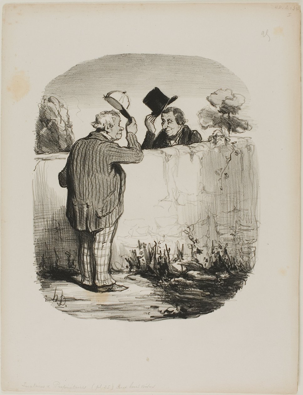Due buoni vicini, piatto 25 di Locataires Et Propriétaires da Honoré Victorin Daumier