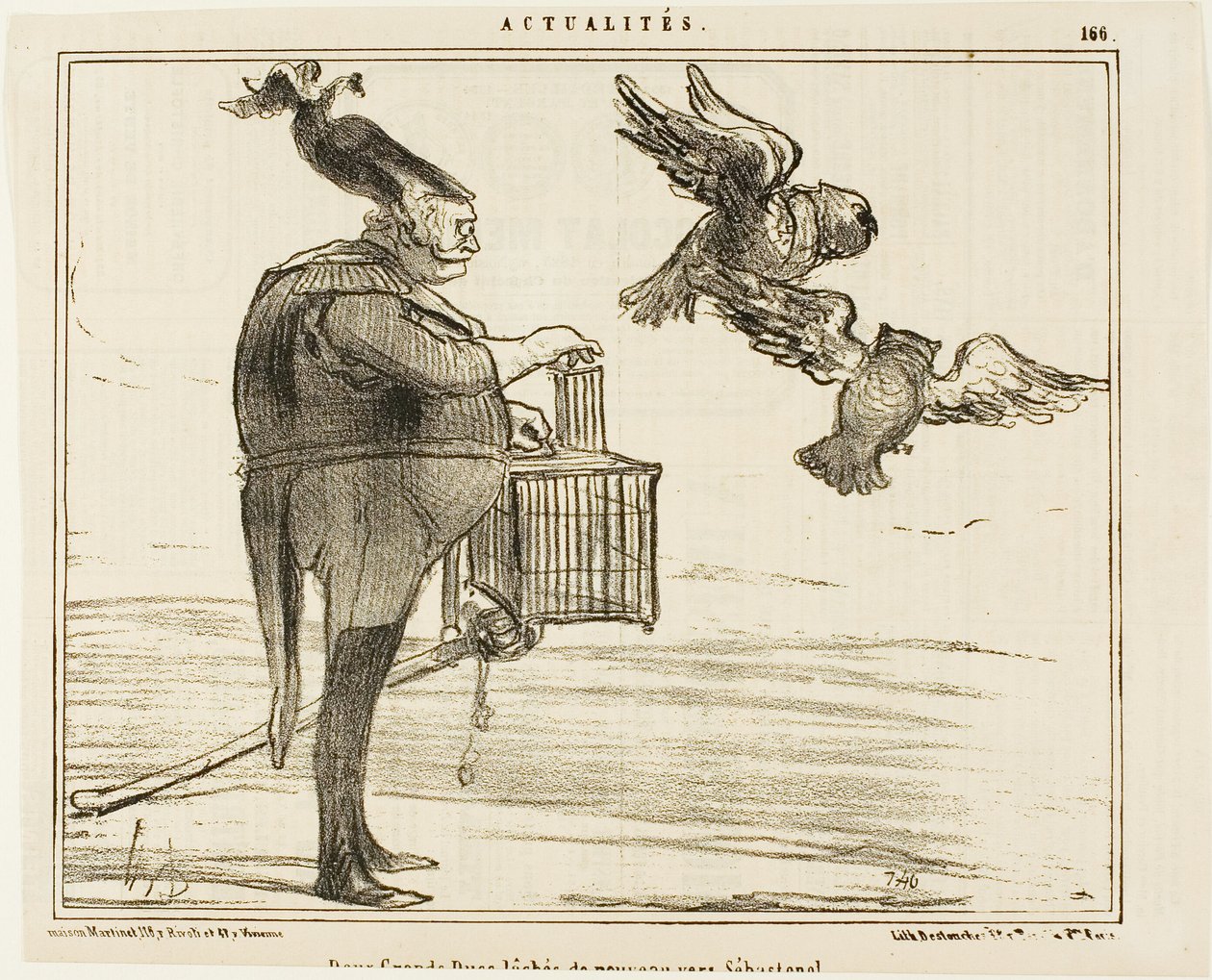 Due granduchi in partenza per Sebastopoli, lastra 166 da Actualités da Honoré Victorin Daumier