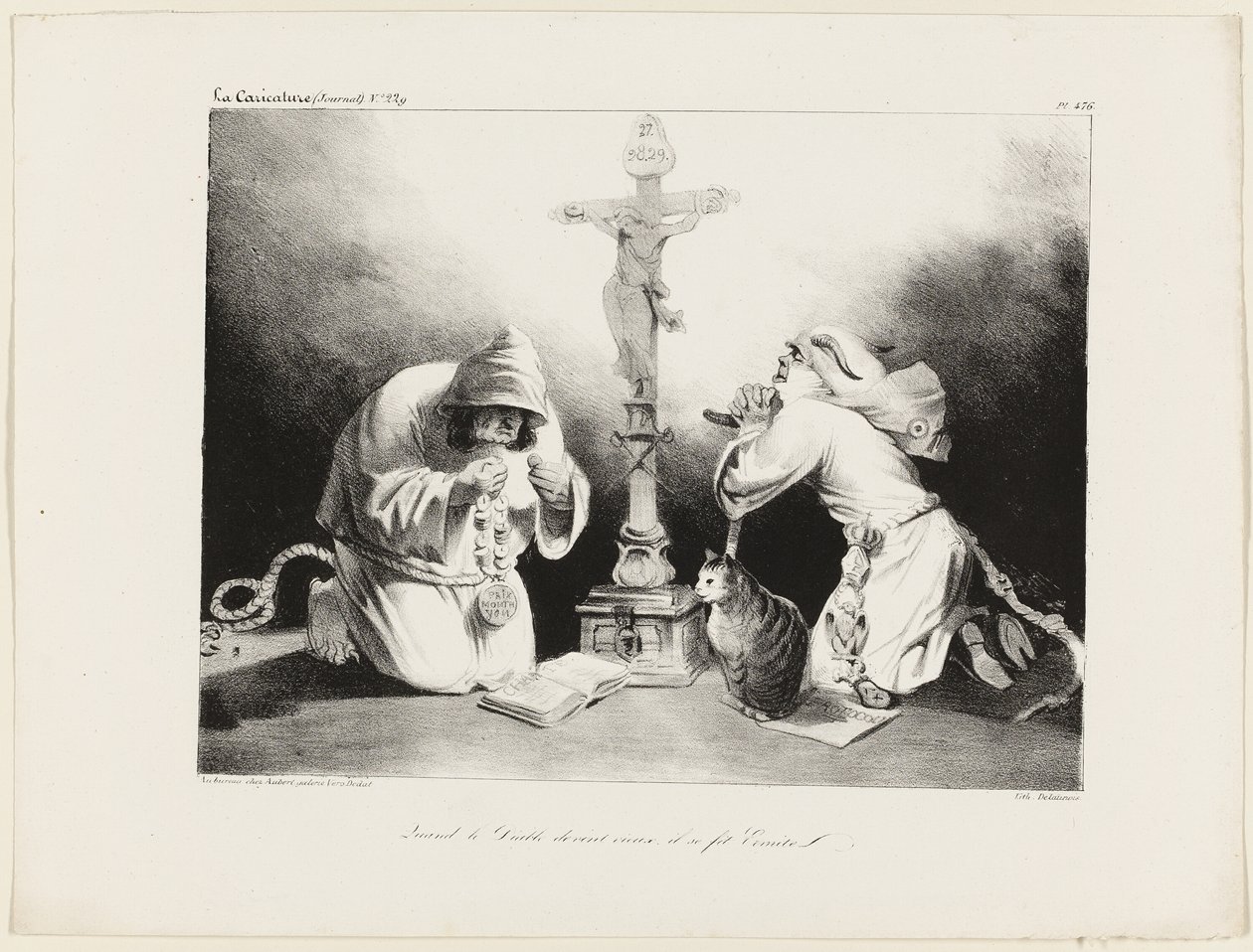 Quando il diavolo invecchiò divenne un eremita, tav. 476 da Honoré Victorin Daumier