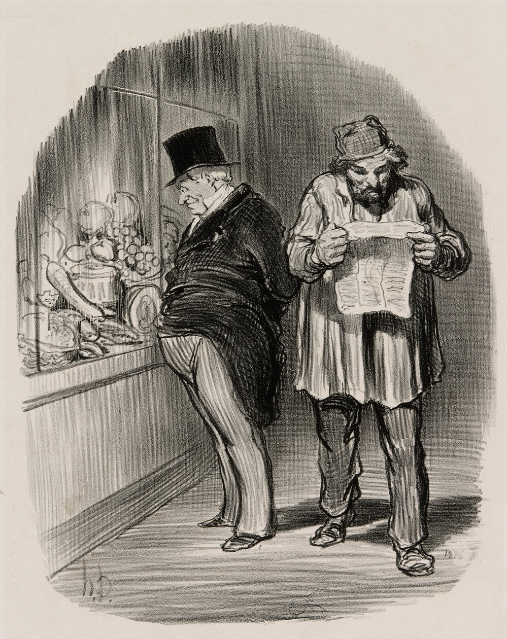Operaio e borghese, da Les Parisiens En 1848 da Honoré Victorin Daumier
