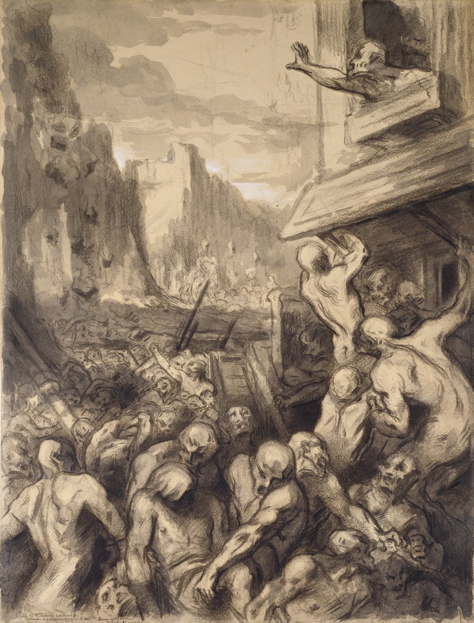 La distruzione di Sodoma, c.1850 da Honoré Daumier