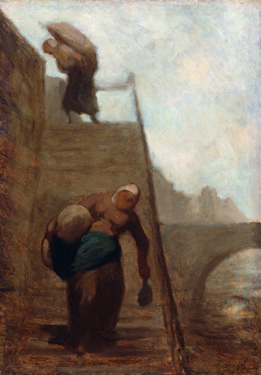 Lavandaie sui gradini del molo da Honoré Daumier