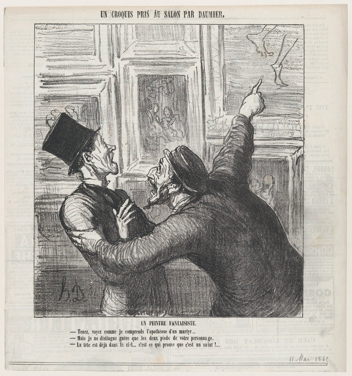 Un pittore straordinario, tratto da “Uno schizzo dal Salon”, pubblicato su *Le Charivari*, 11 maggio 1865 da Honoré Daumier