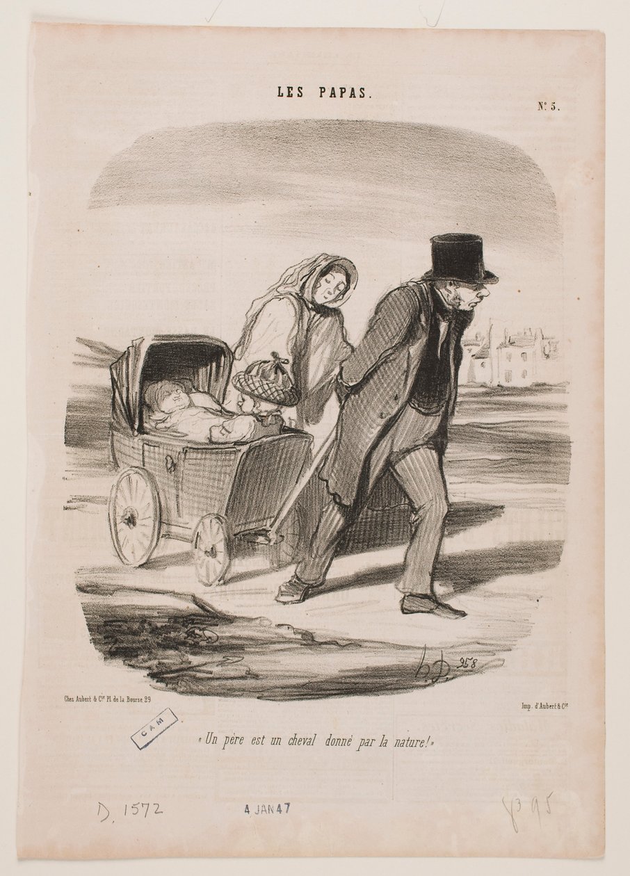 Un padre è un cavallo fornito dalla natura da Honoré Daumier