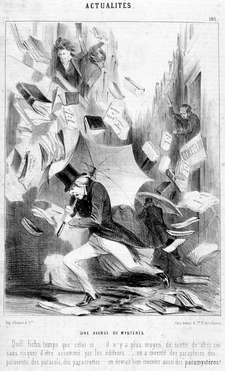 Una resa dei conti di misteri: cartone animato su “I misteri di Parigi”, pubblicato a puntate da Eugène Sue - in “Le Charivari” del 16/02/1844 da Honoré Daumier