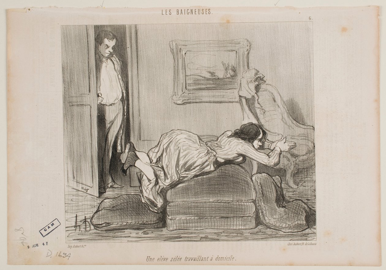 Uno studente diligente lavora da casa da Honoré Daumier