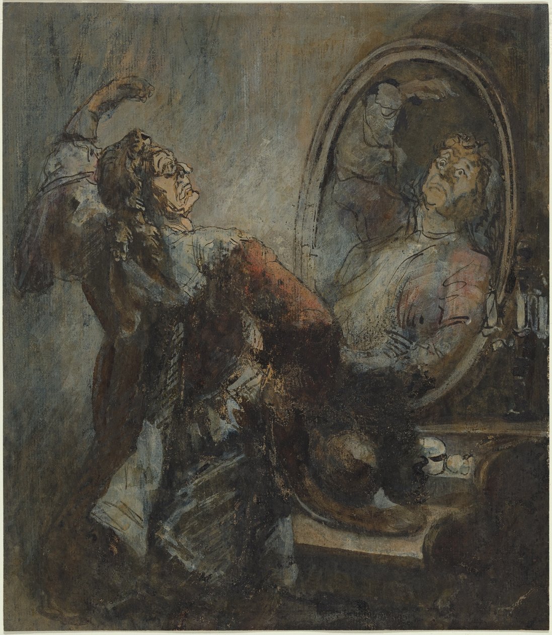 Attore in posa davanti allo specchio da Honore Daumier