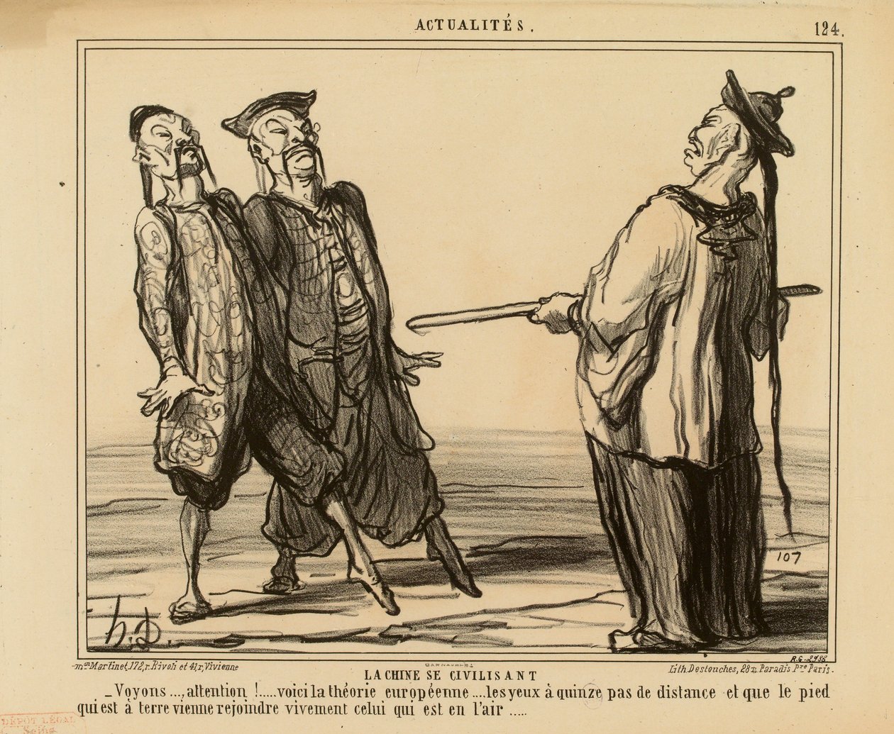 Attualità n. 124: La Cina che si civilizza. - Vediamo..., attenzione! ... ecco la teoria europea... da Honoré Daumier