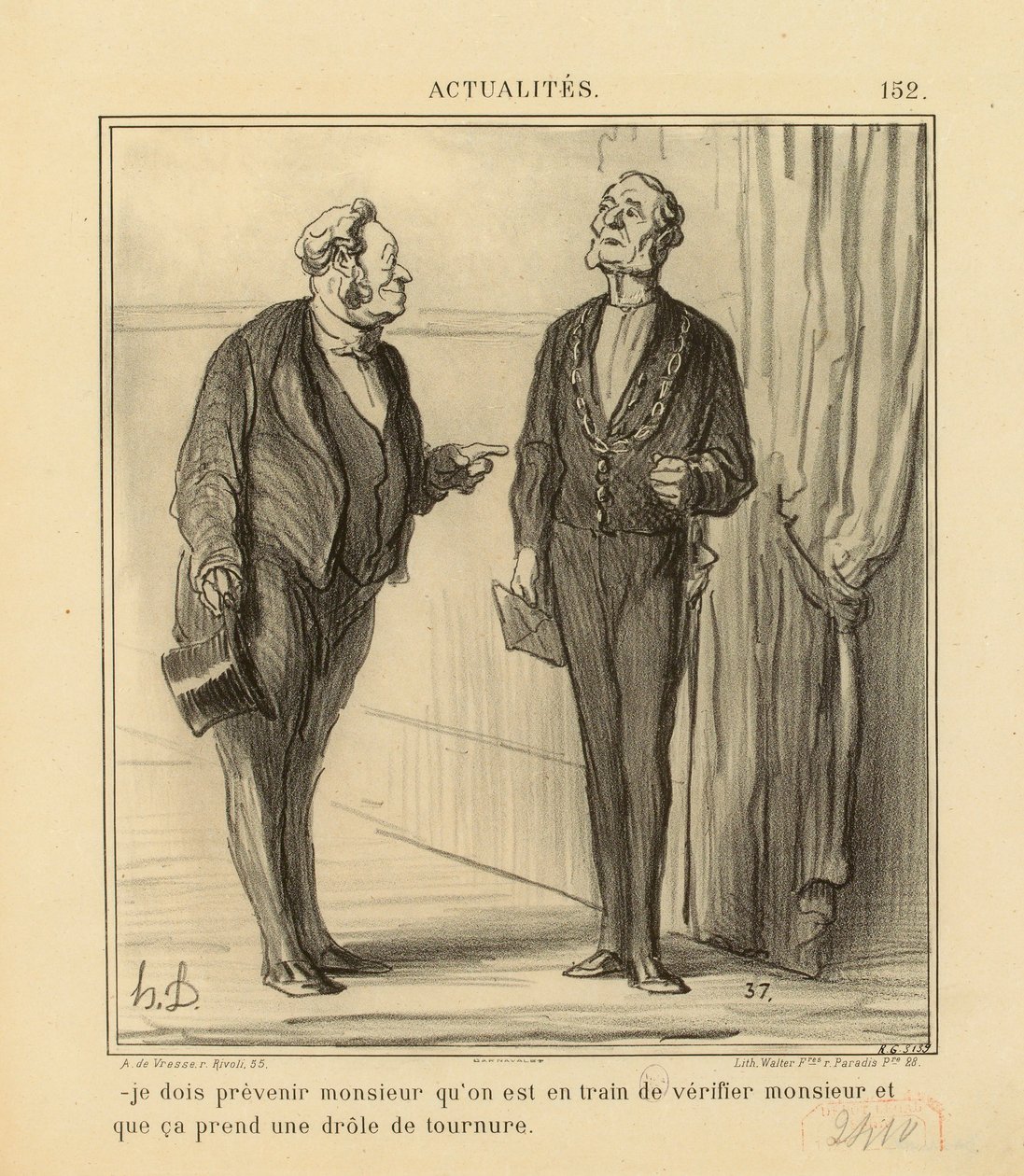 Notizie n. 152: - Devo avvisare il signore che stiamo verificando... da Honoré Daumier