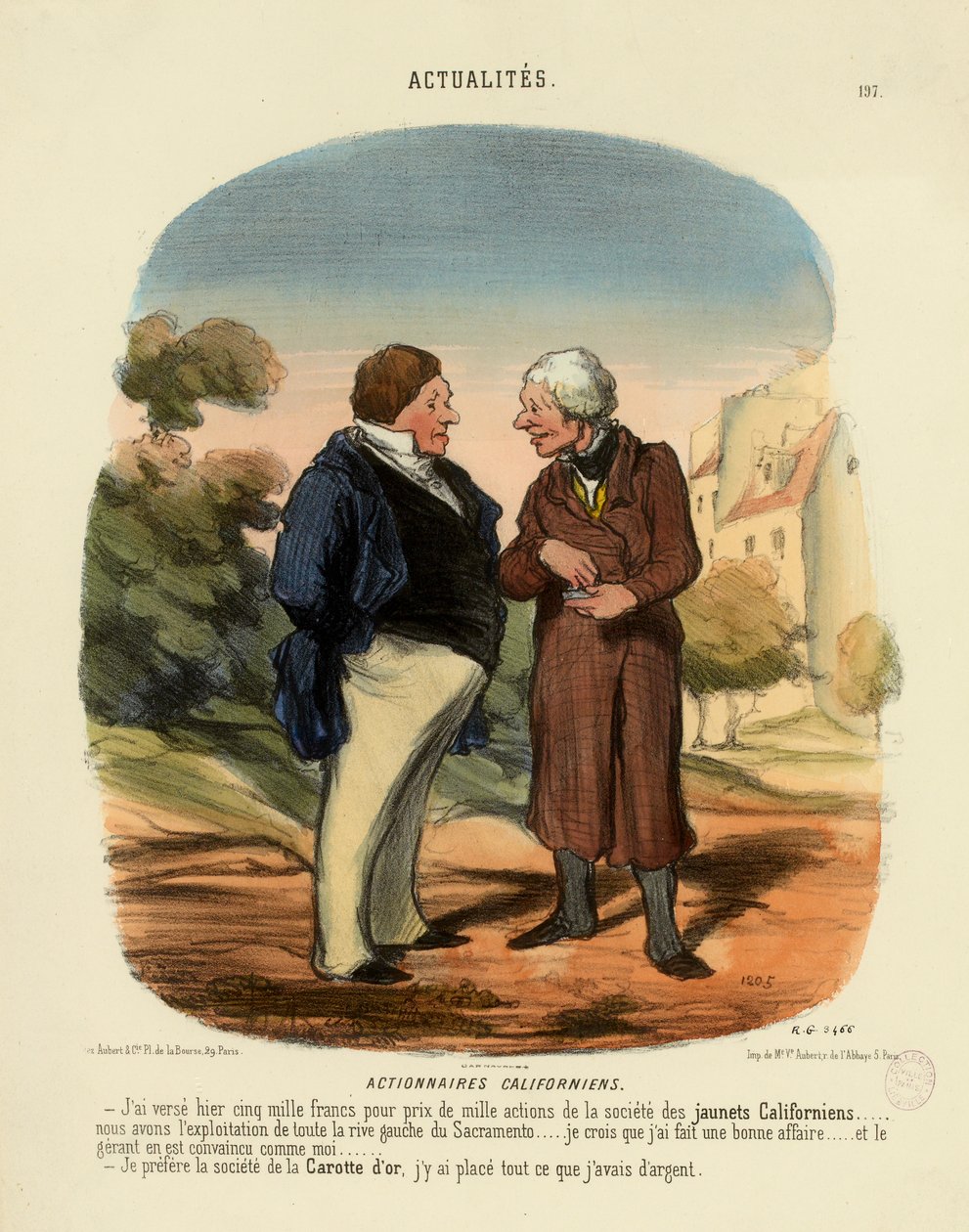 Notizie n. 197: Azionisti californiani. - Ieri ho versato cinquemila franchi a titolo di... da Honoré Daumier
