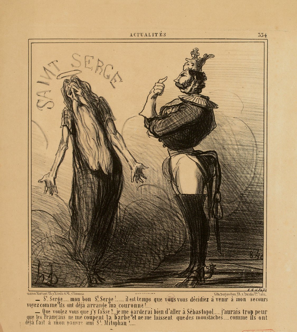 Attualità n. 334: - San Serge ... mio buon San Serge! ... è tempo che vi decidiate... da Honoré Daumier