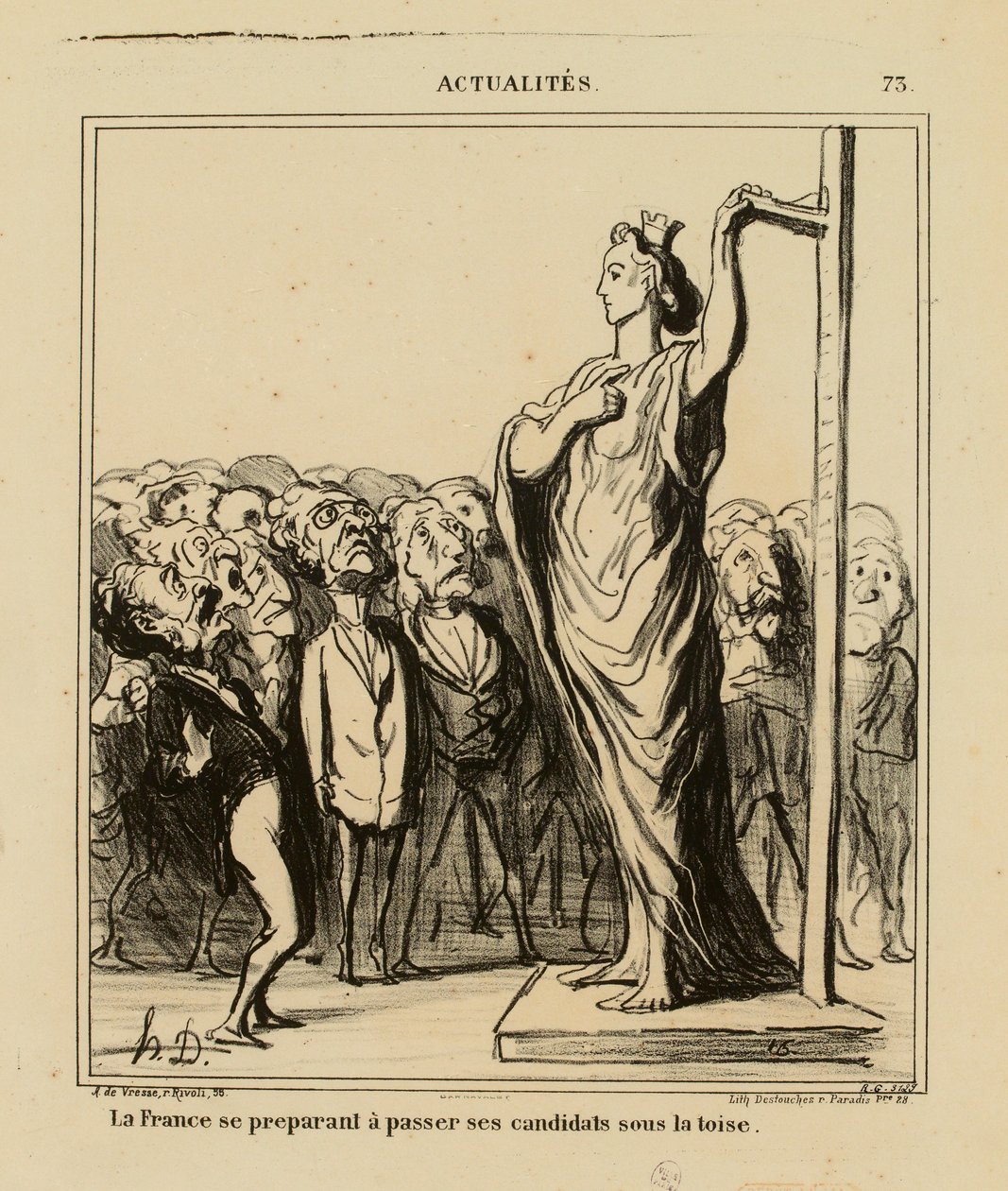 Aktualitäten Nr. 73: Frankreich bereitet sich darauf vor, seine Kandidaten zu messen da Honoré Daumier