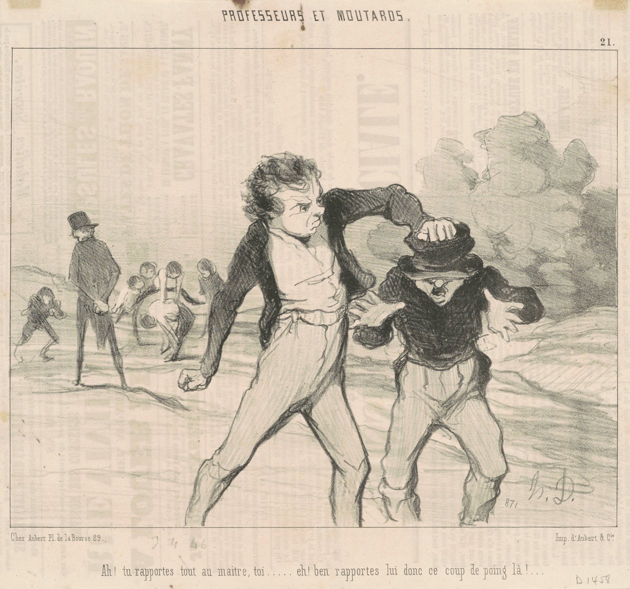 Ah! Tu rapportes tout au maître ... da Honoré Daumier