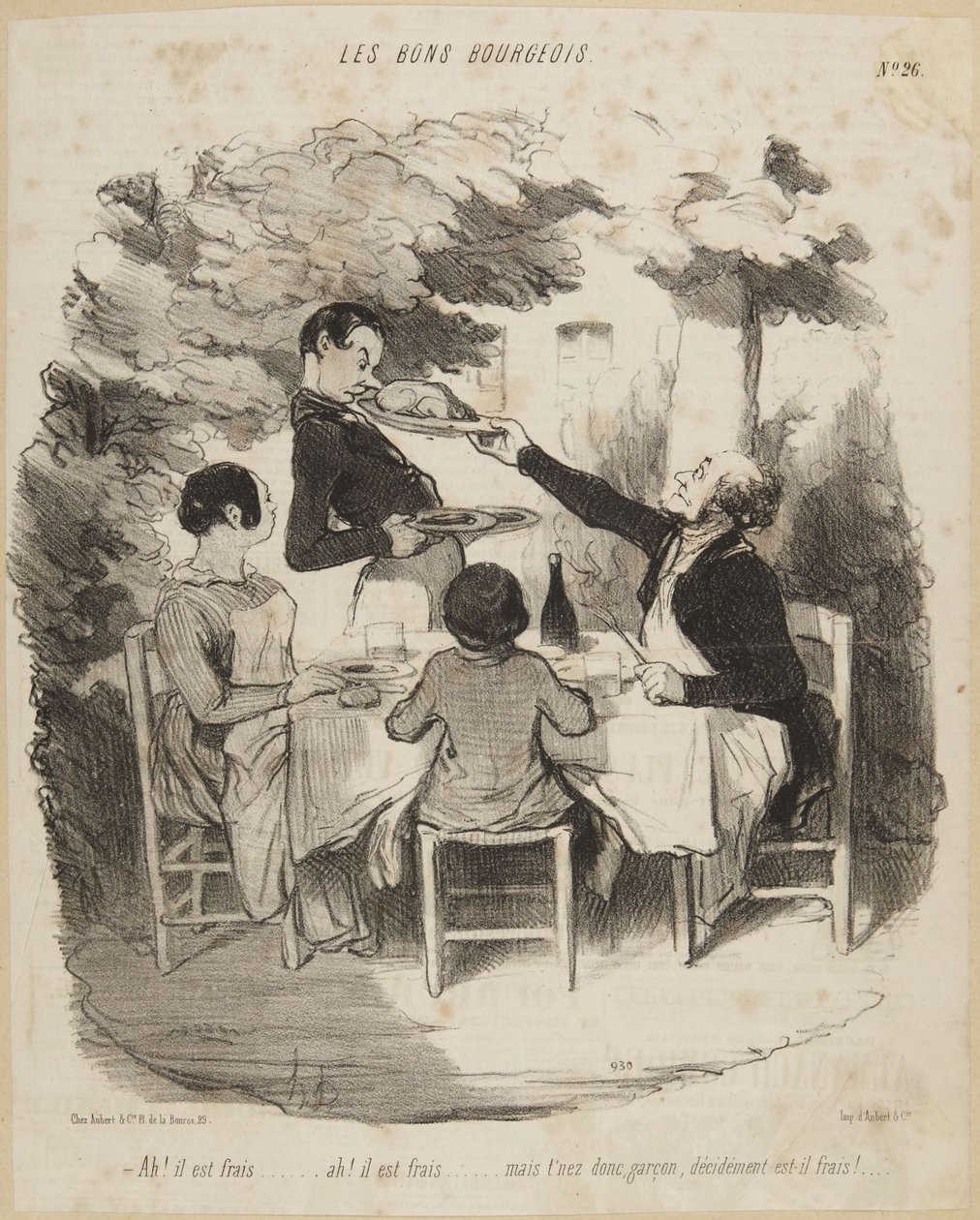 Ah! Che fresco..., numero 26 della serie «Les Bons Bourgeois» tratta da *Le Charivari* da Honoré Daumier