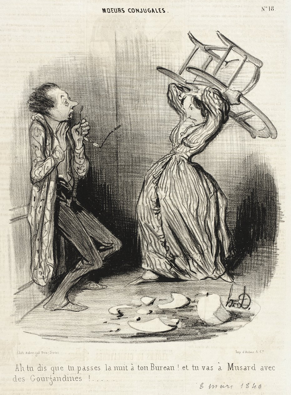 Ah, dici che passerai la notte in ufficio!... da Honoré Daumier