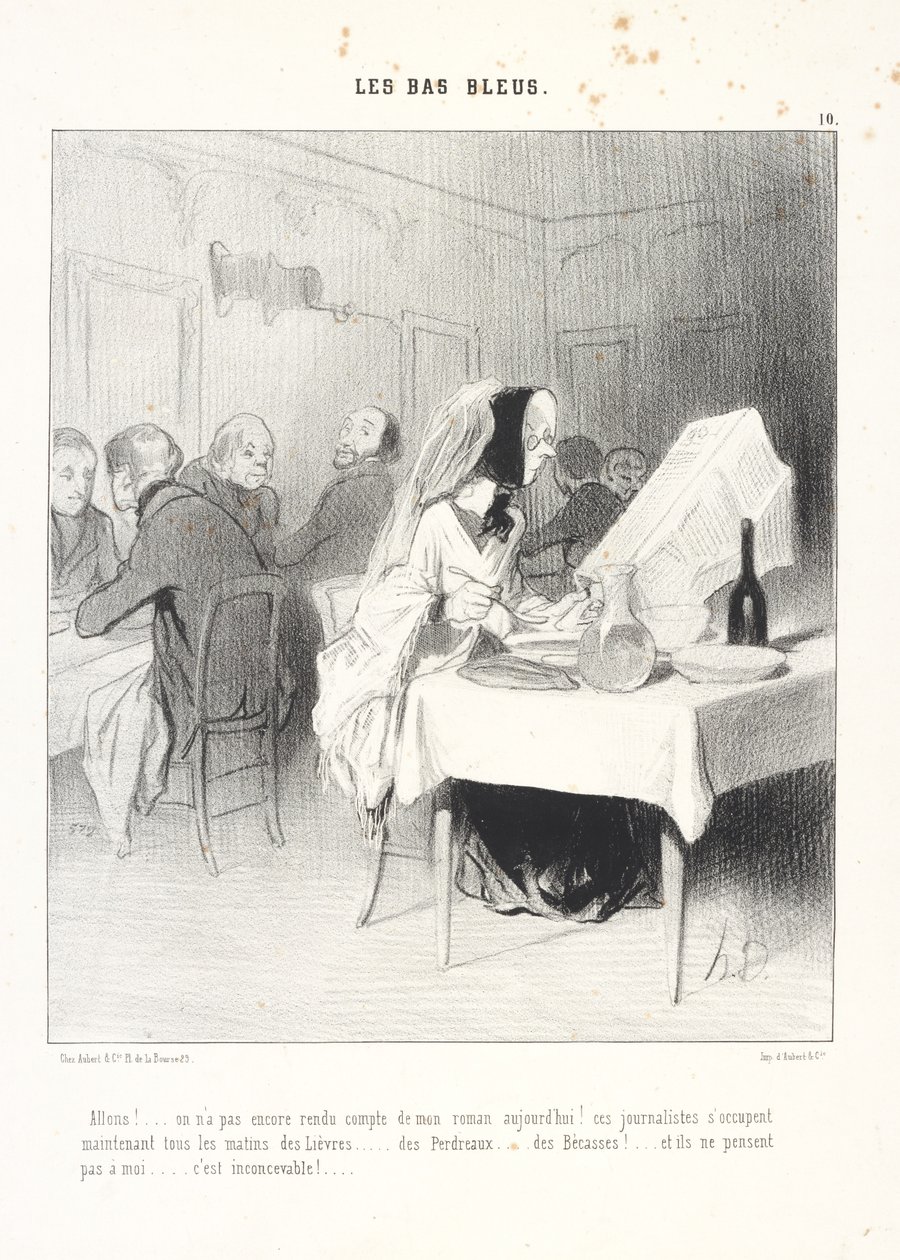 Forza!... oggi non hanno ancora recensito il mio romanzo! Questi giornalisti si occupano ormai ogni mattina di lepri... pernici... beccacce!... e non pensano a me... è inconcepibile! da Honoré Daumier