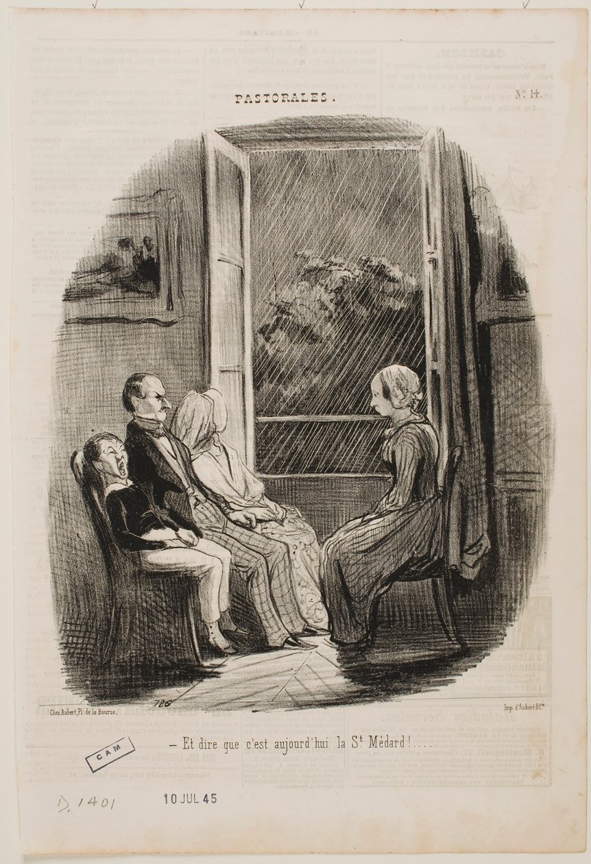 E pensare che oggi è il giorno di San Médard! da Honoré Daumier