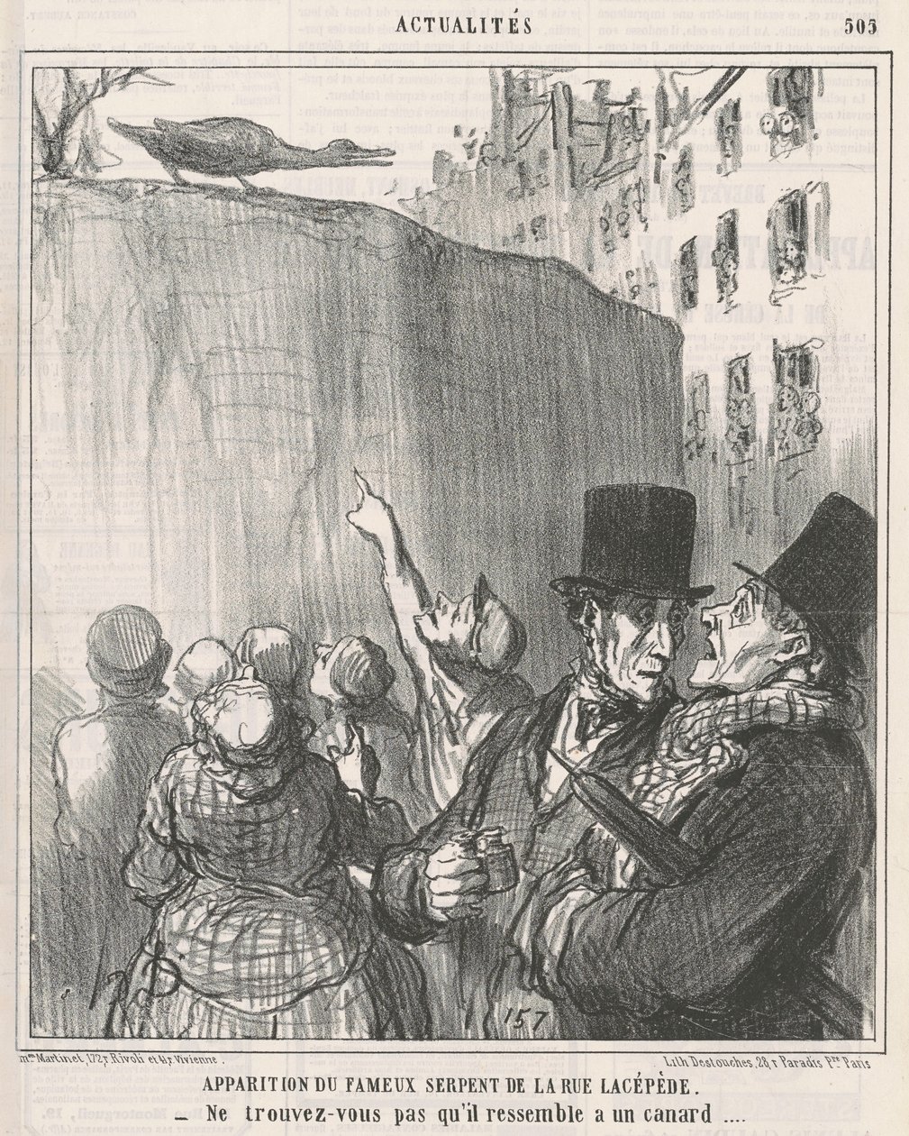 Apparizione del serpente di rue Lacépède da Honoré Daumier