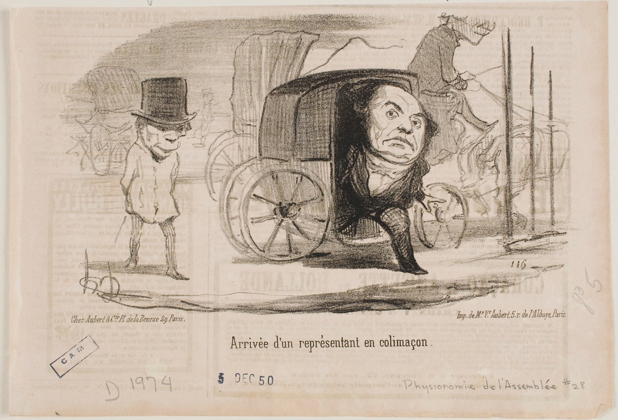 Arrivo di un deputato in una carrozza, chiamata lumaca da Honoré Daumier