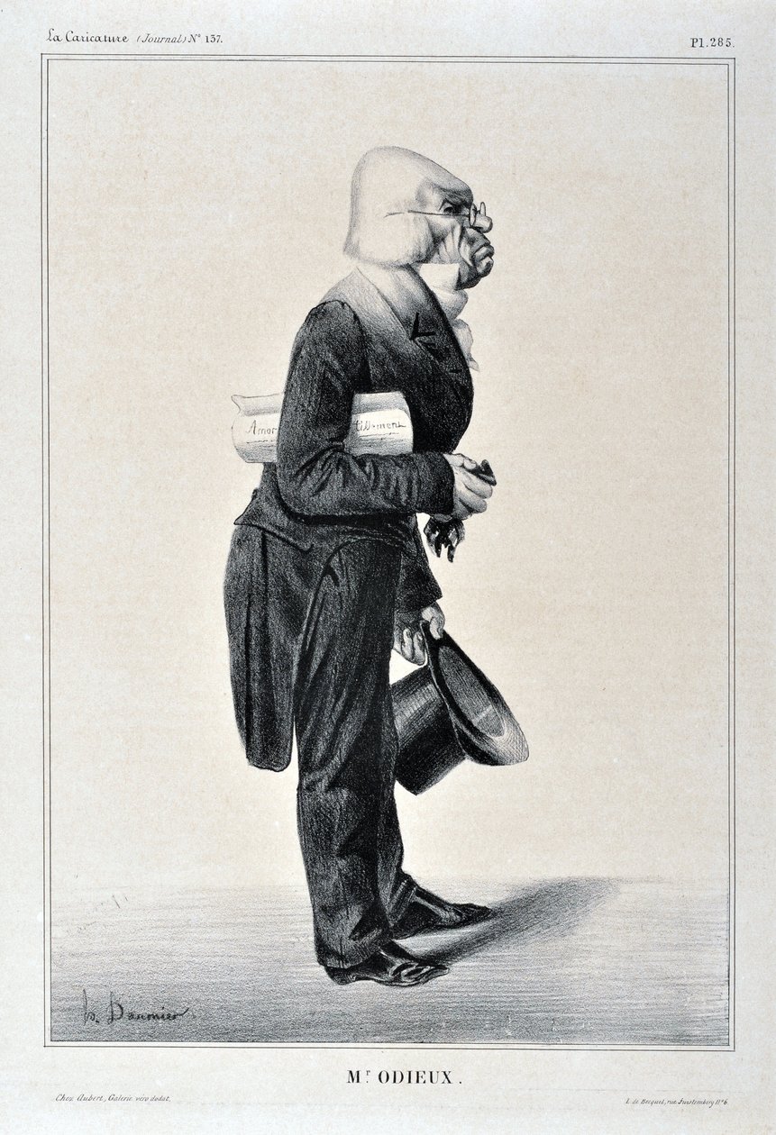 Opera di Honoré Daumier (1808-1879). Charivari del 1833: Serie Celebrites de la Caricature M. Odieux MUSEO DELLE BELLE ARTI - PALAZZO LONGCHAMP, MARSIGLIA da Honoré Daumier