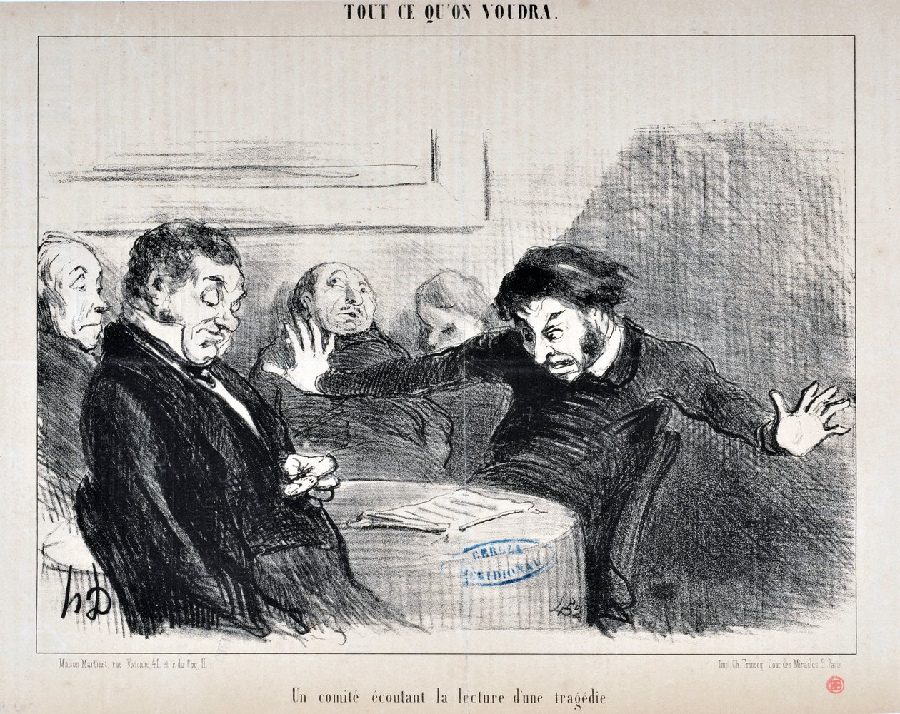 Opera di Honore Daumier (1808-1879). Charivari del 1852: Serie ALL CE QU