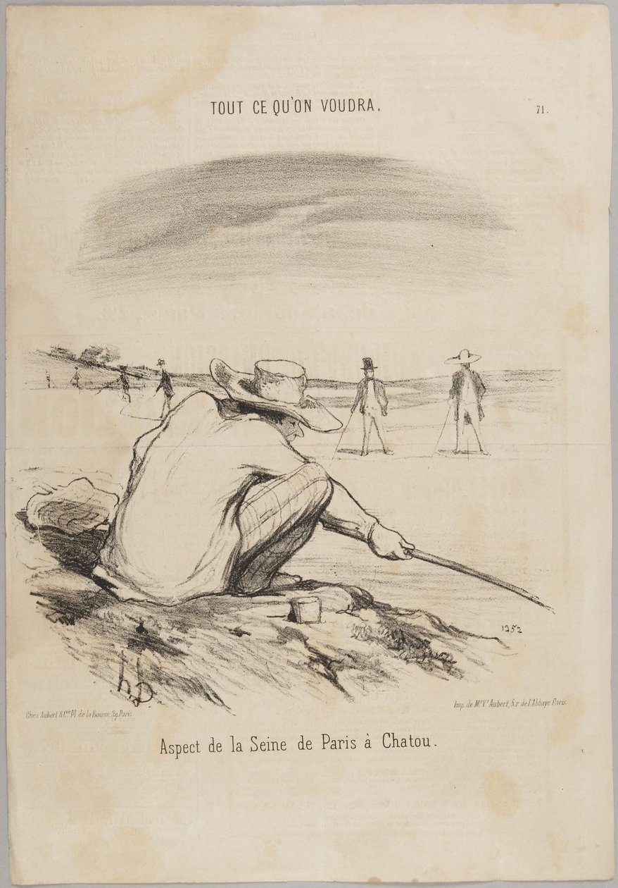 Veduta della Senna da Parigi a Chatou, numero 71 della serie *Tout ce qu’on voudra* tratta da *Le Charivari* da Honoré Daumier