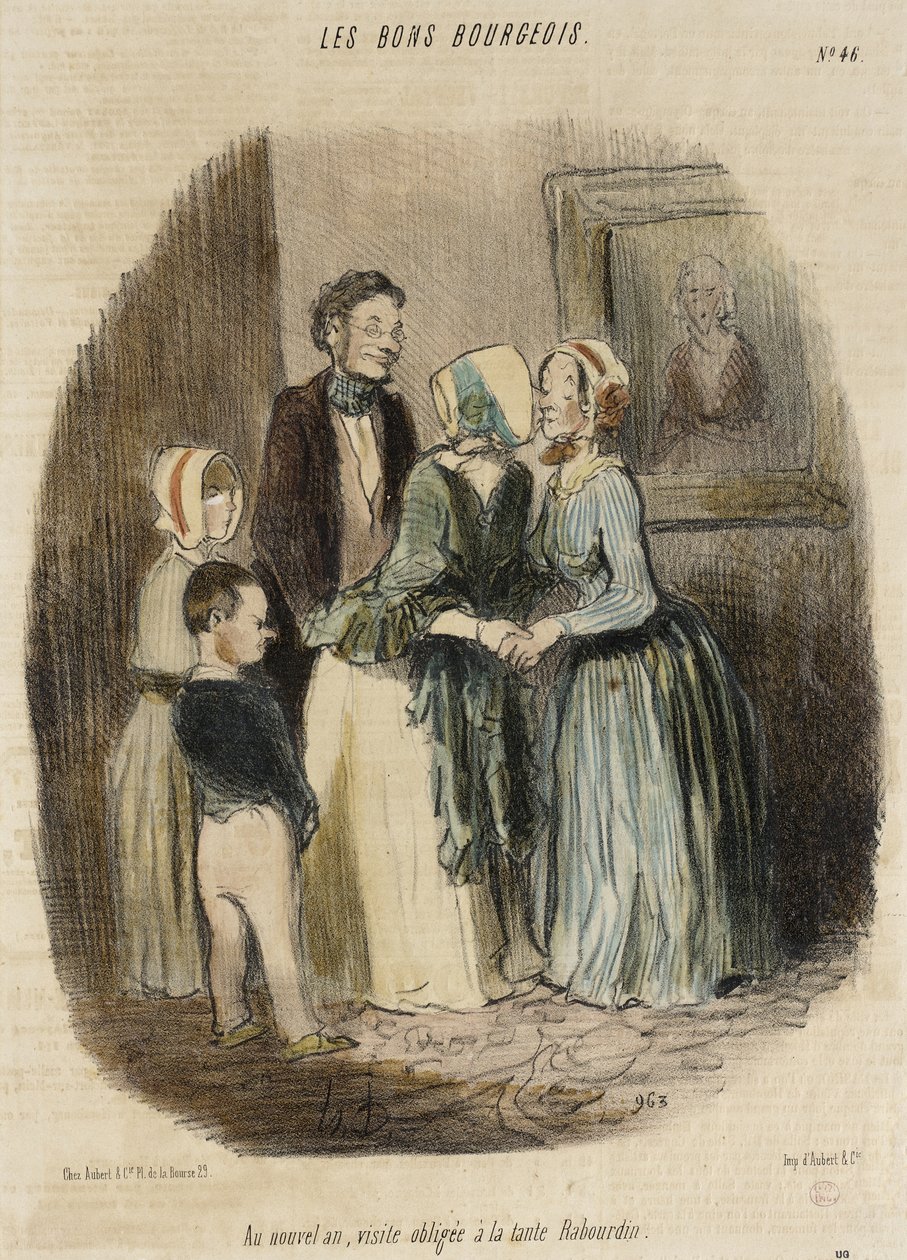 A Capodanno, visita obbligata alla zia Rabourdin da Honoré Daumier