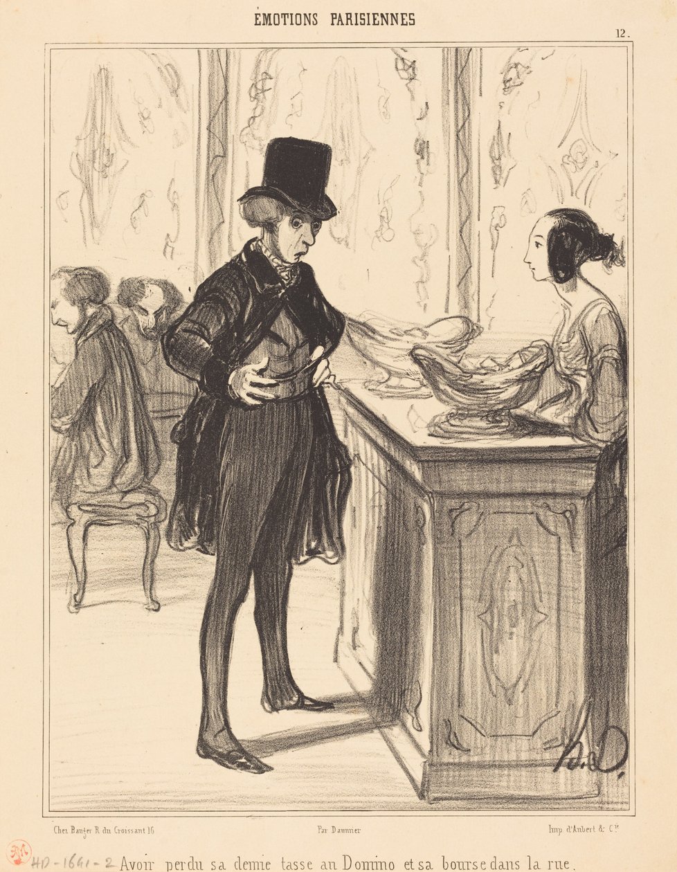 Aver perso la sua mezza tazza a Domino e il portafoglio per strada da Honoré Daumier