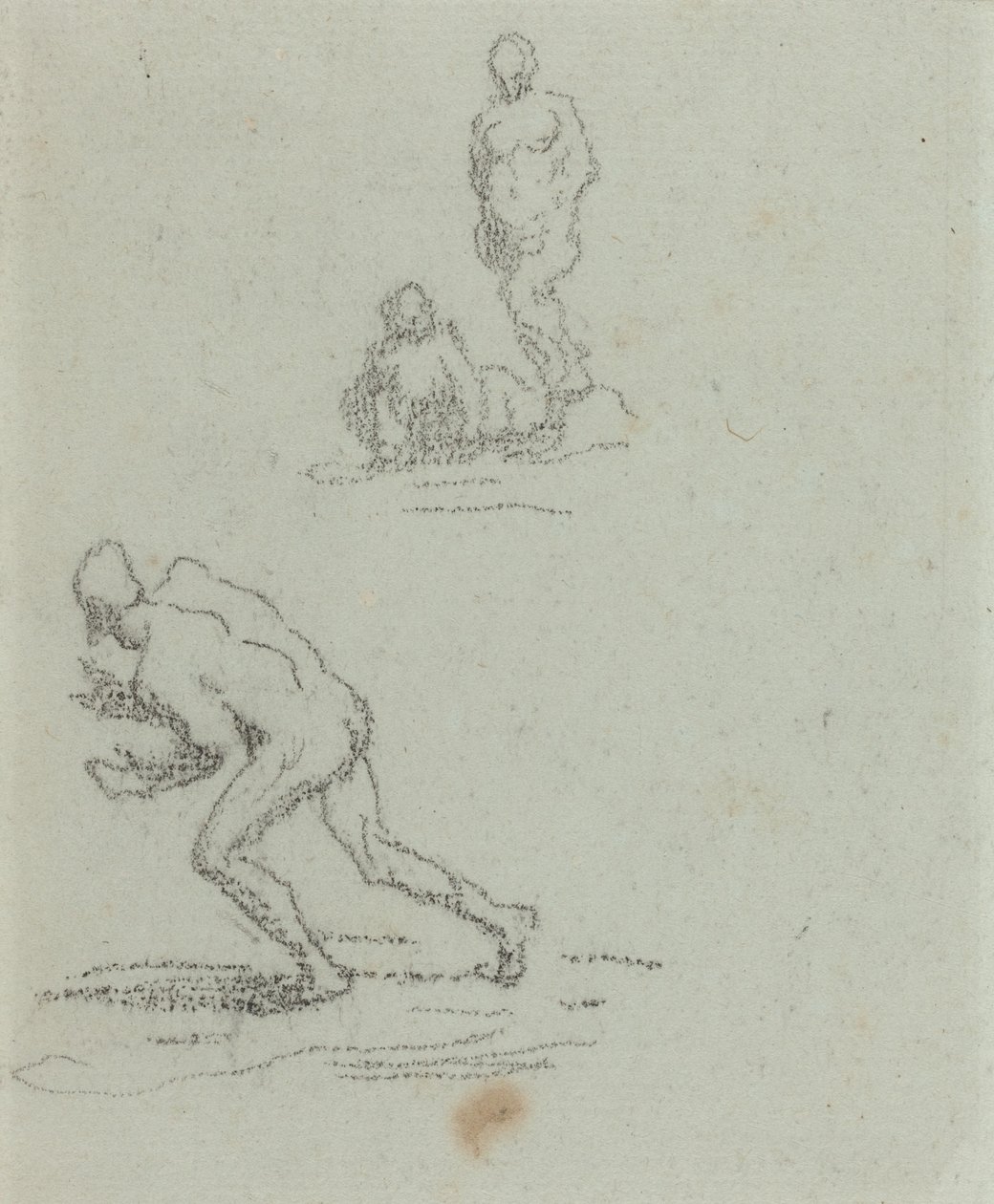 Bagnanti (gessetto nero su carta verde) da Honore Daumier