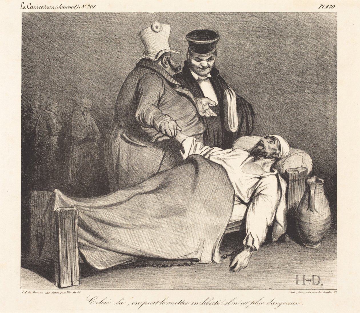 Quello lo possiamo liberare! Non è più pericoloso! da Honoré Daumier
