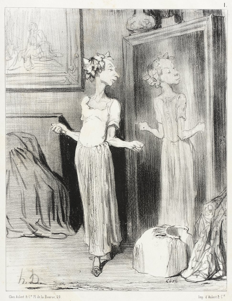 È singolare come questo specchio mi appiattisca... da Honoré Daumier