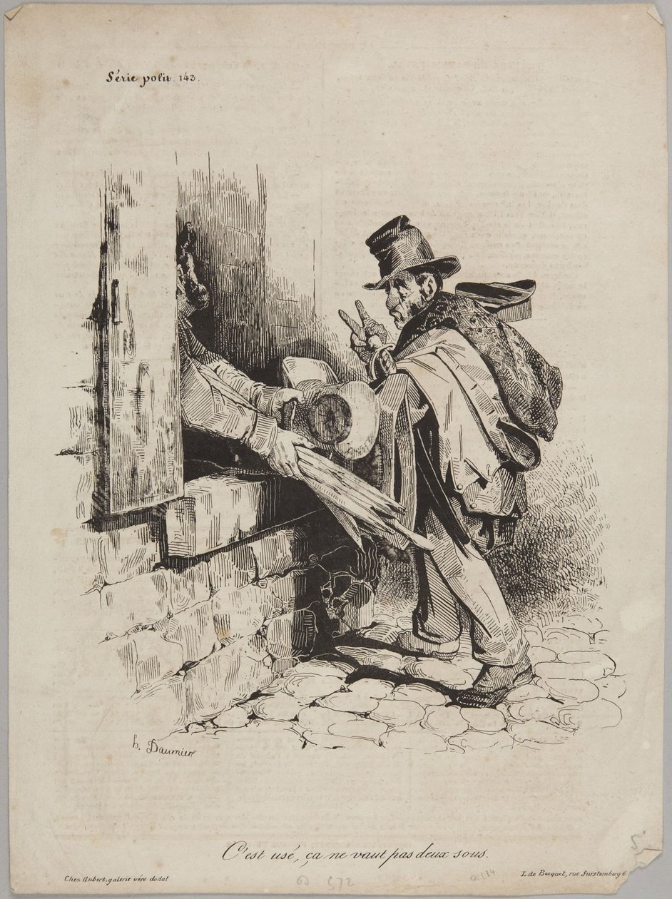 È logoro, non vale un fico secco, numero 143 della serie “Série Politique” di Le Charivari da Honoré Daumier
