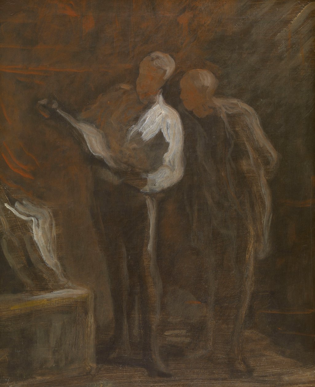 Raccolta di incisioni, 1870-73 circa (olio su tela) da Honore Daumier