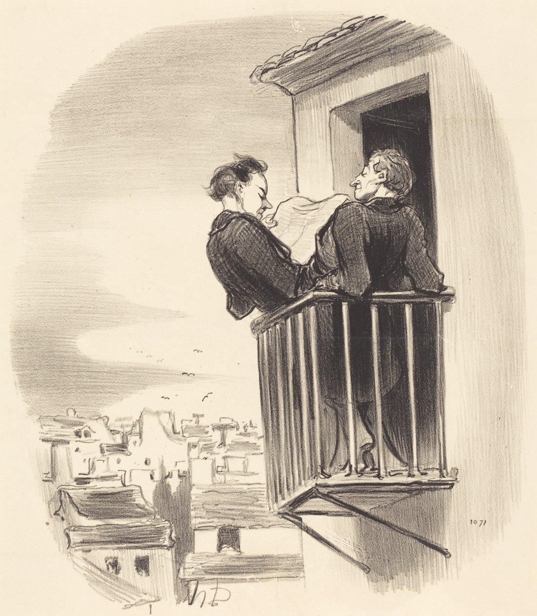 Commento sul balcone spagnolo a Parigi da Honoré Daumier